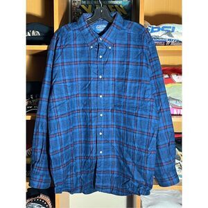 Pendleton Wool Blue Plaid Flannel Button Down Shirt